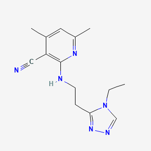 2-{[2-(4-ethyl-4H-1,2,4-triazol-3-yl)ethyl]amino}-4,6-dimethylnicotinonitrile