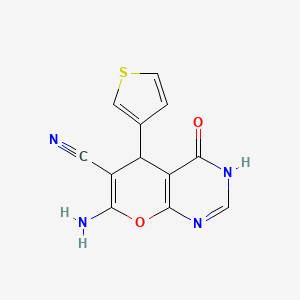 molecular formula C12H8N4O2S B4147913 7-amino-4-hydroxy-5-(3-thienyl)-5H-pyrano[2,3-d]pyrimidine-6-carbonitrile 