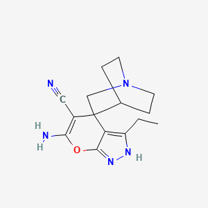 6'-amino-3'-ethyl-2'H-spiro[4-azabicyclo[2.2.2]octane-2,4'-pyrano[2,3-c]pyrazole]-5'-carbonitrile