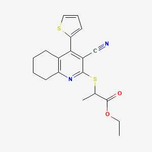 Ethyl 2-{[3-cyano-4-(thiophen-2-yl)-5,6,7,8-tetrahydroquinolin-2-yl]sulfanyl}propanoate