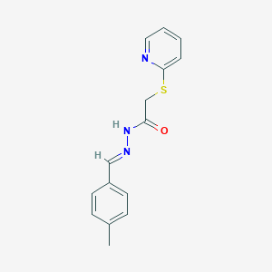 molecular formula C15H15N3OS B414793 N'-(4-methylbenzylidene)-2-(2-pyridinylsulfanyl)acetohydrazide CAS No. 331425-11-7