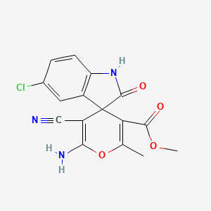 methyl 6'-amino-5-chloro-5'-cyano-2'-methyl-2-oxo-1,2-dihydrospiro[indole-3,4'-pyran]-3'-carboxylate