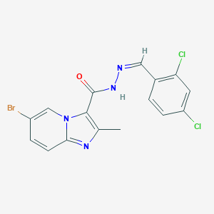 molecular formula C16H11BrCl2N4O B414795 6-bromo-N'-(2,4-dichlorobenzylidene)-2-methylimidazo[1,2-a]pyridine-3-carbohydrazide 