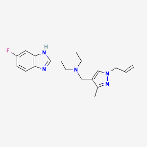 molecular formula C19H24FN5 B4147962 N-[(1-allyl-3-methyl-1H-pyrazol-4-yl)methyl]-N-ethyl-2-(5-fluoro-1H-benzimidazol-2-yl)ethanamine 