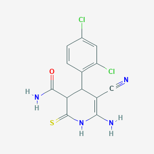 6-amino-5-cyano-4-(2,4-dichlorophenyl)-2-sulfanylidene-3,4-dihydro-1H-pyridine-3-carboxamide