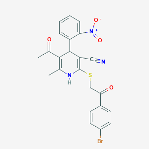 5-Acetyl-2-[2-(4-bromophenyl)-2-oxoethyl]sulfanyl-6-methyl-4-(2-nitrophenyl)-1,4-dihydropyridine-3-carbonitrile