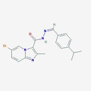 molecular formula C19H19BrN4O B414799 6-bromo-N'-(4-isopropylbenzylidene)-2-methylimidazo[1,2-a]pyridine-3-carbohydrazide 