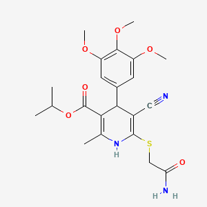 isopropyl 6-[(2-amino-2-oxoethyl)thio]-5-cyano-2-methyl-4-(3,4,5-trimethoxyphenyl)-1,4-dihydro-3-pyridinecarboxylate