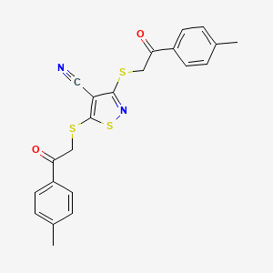 BIS({[2-(4-METHYLPHENYL)-2-OXOETHYL]SULFANYL})-1,2-THIAZOLE-4-CARBONITRILE