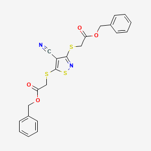 BENZYL 2-[(3-{[2-(BENZYLOXY)-2-OXOETHYL]SULFANYL}-4-CYANO-1,2-THIAZOL-5-YL)SULFANYL]ACETATE