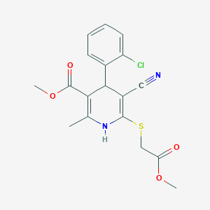 methyl 4-(2-chlorophenyl)-5-cyano-6-[(2-methoxy-2-oxoethyl)thio]-2-methyl-1,4-dihydro-3-pyridinecarboxylate