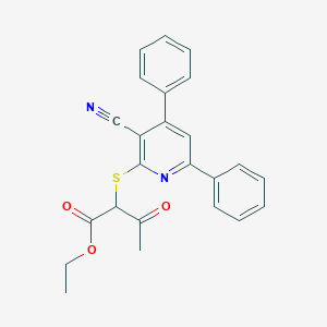 Ethyl 2-(3-cyano-4,6-diphenylpyridin-2-yl)sulfanyl-3-oxobutanoate