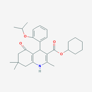 molecular formula C28H37NO4 B414807 Cyclohexyl 4-(2-isopropoxyphenyl)-2,7,7-trimethyl-5-oxo-1,4,5,6,7,8-hexahydro-3-quinolinecarboxylate 