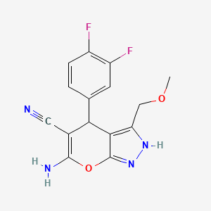 6-amino-4-(3,4-difluorophenyl)-3-(methoxymethyl)-2,4-dihydropyrano[2,3-c]pyrazole-5-carbonitrile