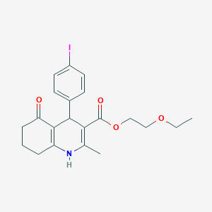 molecular formula C21H24INO4 B414810 2-Ethoxyethyl 4-(4-iodophenyl)-2-methyl-5-oxo-1,4,5,6,7,8-hexahydro-3-quinolinecarboxylate 