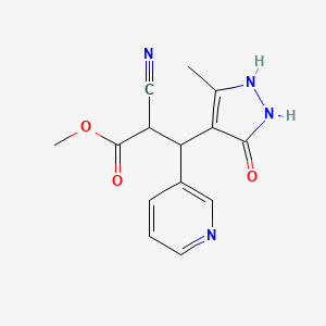 methyl 2-cyano-3-(3-hydroxy-5-methyl-1H-pyrazol-4-yl)-3-(3-pyridinyl)propanoate