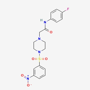 N-(4-fluorophenyl)-2-{4-[(3-nitrophenyl)sulfonyl]-1-piperazinyl}acetamide