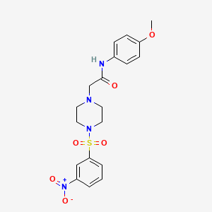 N-(4-methoxyphenyl)-2-{4-[(3-nitrophenyl)sulfonyl]-1-piperazinyl}acetamide