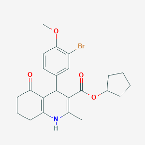 molecular formula C23H26BrNO4 B414813 Cyclopentyl 4-(3-bromo-4-methoxyphenyl)-2-methyl-5-oxo-1,4,5,6,7,8-hexahydroquinoline-3-carboxylate CAS No. 5479-67-4