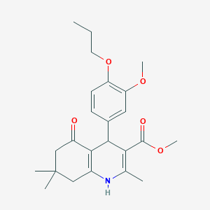 molecular formula C24H31NO5 B414814 Methyl 4-(3-methoxy-4-propoxyphenyl)-2,7,7-trimethyl-5-oxo-1,4,5,6,7,8-hexahydroquinoline-3-carboxylate 