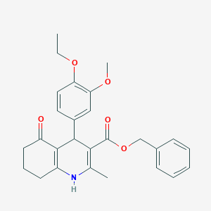 molecular formula C27H29NO5 B414815 Benzyl 4-(4-ethoxy-3-methoxyphenyl)-2-methyl-5-oxo-1,4,5,6,7,8-hexahydro-3-quinolinecarboxylate 