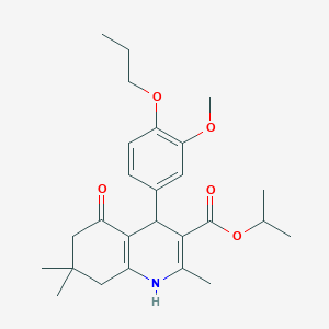 molecular formula C26H35NO5 B414816 Isopropyl 4-(3-methoxy-4-propoxyphenyl)-2,7,7-trimethyl-5-oxo-1,4,5,6,7,8-hexahydro-3-quinolinecarboxylate 