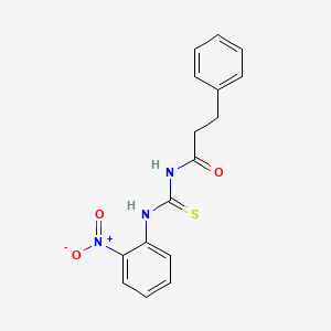 molecular formula C16H15N3O3S B4148182 N-[(2-nitrophenyl)carbamothioyl]-3-phenylpropanamide 