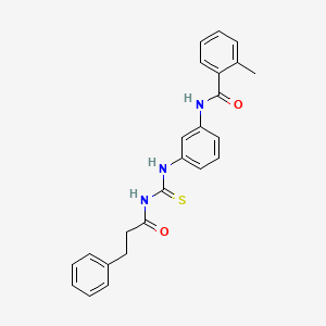 2-methyl-N-[3-(3-phenylpropanoylcarbamothioylamino)phenyl]benzamide