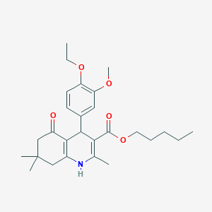 Pentyl 4-(4-ethoxy-3-methoxyphenyl)-2,7,7-trimethyl-5-oxo-1,4,5,6,7,8-hexahydroquinoline-3-carboxylate