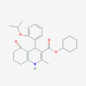 molecular formula C26H33NO4 B414820 Cyclohexyl 4-(2-isopropoxyphenyl)-2-methyl-5-oxo-1,4,5,6,7,8-hexahydro-3-quinolinecarboxylate 
