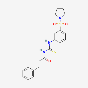 molecular formula C20H23N3O3S2 B4148200 3-phenyl-N-[(3-pyrrolidin-1-ylsulfonylphenyl)carbamothioyl]propanamide 