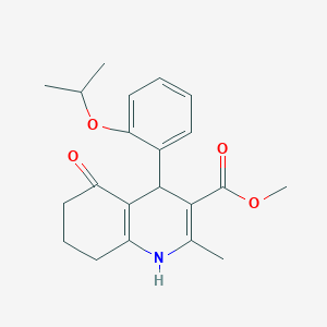 molecular formula C21H25NO4 B414821 Methyl 4-(2-isopropoxyphenyl)-2-methyl-5-oxo-1,4,5,6,7,8-hexahydro-3-quinolinecarboxylate 