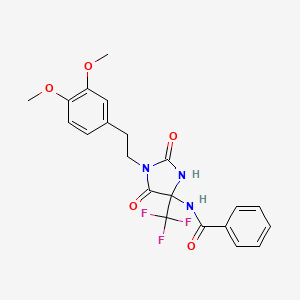 N-{1-[2-(3,4-dimethoxyphenyl)ethyl]-2,5-dioxo-4-(trifluoromethyl)imidazolidin-4-yl}benzamide