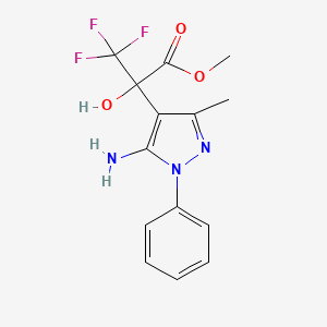 methyl 2-(5-amino-3-methyl-1-phenyl-1H-pyrazol-4-yl)-3,3,3-trifluoro-2-hydroxypropanoate