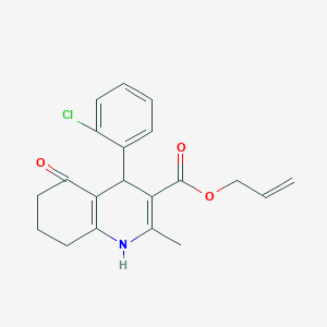 molecular formula C20H20ClNO3 B414822 Allyl 4-(2-chlorophenyl)-2-methyl-5-oxo-1,4,5,6,7,8-hexahydro-3-quinolinecarboxylate 