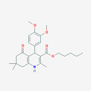 Pentyl 4-(3,4-dimethoxyphenyl)-2,7,7-trimethyl-5-oxo-1,4,5,6,7,8-hexahydroquinoline-3-carboxylate