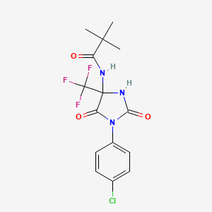 N-[1-(4-chlorophenyl)-2,5-dioxo-4-(trifluoromethyl)imidazolidin-4-yl]-2,2-dimethylpropanamide