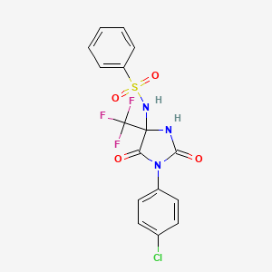 N-[1-(4-chlorophenyl)-2,5-dioxo-4-(trifluoromethyl)imidazolidin-4-yl]benzenesulfonamide