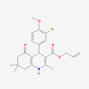 molecular formula C23H26BrNO4 B414824 Allyl 4-(3-bromo-4-methoxyphenyl)-2,7,7-trimethyl-5-oxo-1,4,5,6,7,8-hexahydro-3-quinolinecarboxylate 