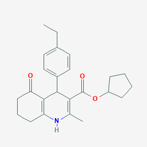 molecular formula C24H29NO3 B414825 Cyclopentyl 4-(4-ethylphenyl)-2-methyl-5-oxo-1,4,5,6,7,8-hexahydro-3-quinolinecarboxylate 