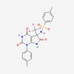 molecular formula C21H17F3N4O5S B4148265 4-methyl-N-[1-(4-methylphenyl)-2,4,6-trioxo-5-(trifluoromethyl)-2,3,4,5,6,7-hexahydro-1H-pyrrolo[2,3-d]pyrimidin-5-yl]benzenesulfonamide 