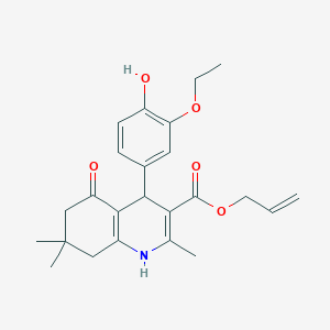 molecular formula C24H29NO5 B414831 Allyl 4-(3-ethoxy-4-hydroxyphenyl)-2,7,7-trimethyl-5-oxo-1,4,5,6,7,8-hexahydro-3-quinolinecarboxylate 
