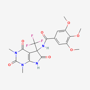 molecular formula C19H19F3N4O7 B4148325 N-[1,3-dimethyl-2,4,6-trioxo-5-(trifluoromethyl)-2,3,4,5,6,7-hexahydro-1H-pyrrolo[2,3-d]pyrimidin-5-yl]-3,4,5-trimethoxybenzamide 