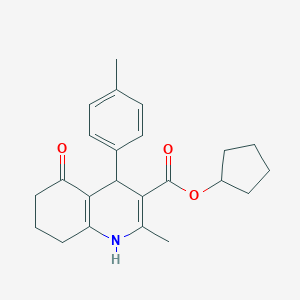 molecular formula C23H27NO3 B414833 Cyclopentyl 2-methyl-4-(4-methylphenyl)-5-oxo-1,4,5,6,7,8-hexahydro-3-quinolinecarboxylate 