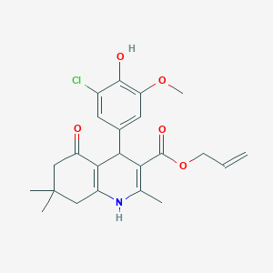 molecular formula C23H26ClNO5 B414834 Allyl 4-(3-chloro-4-hydroxy-5-methoxyphenyl)-2,7,7-trimethyl-5-oxo-1,4,5,6,7,8-hexahydro-3-quinolinecarboxylate 