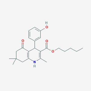 molecular formula C24H31NO4 B414835 Pentyl 4-(3-hydroxyphenyl)-2,7,7-trimethyl-5-oxo-1,4,5,6,7,8-hexahydroquinoline-3-carboxylate 