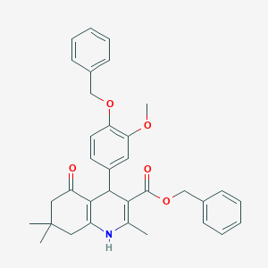 molecular formula C34H35NO5 B414836 Benzyl 4-[4-(benzyloxy)-3-methoxyphenyl]-2,7,7-trimethyl-5-oxo-1,4,5,6,7,8-hexahydro-3-quinolinecarboxylate 