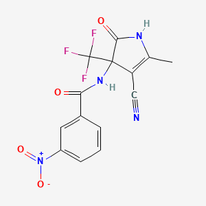 N-[4-cyano-5-methyl-2-oxo-3-(trifluoromethyl)-2,3-dihydro-1H-pyrrol-3-yl]-3-nitrobenzamide