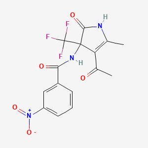 N-[4-acetyl-5-methyl-2-oxo-3-(trifluoromethyl)-1H-pyrrol-3-yl]-3-nitrobenzamide