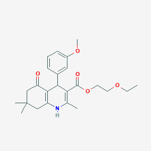 2-Ethoxyethyl 4-(3-methoxyphenyl)-2,7,7-trimethyl-5-oxo-1,4,5,6,7,8-hexahydroquinoline-3-carboxylate